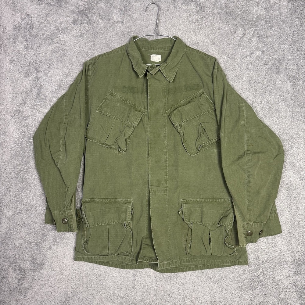 Coat Man's Cotton Wind Resistant Rip Stop Poplin OG 107 M Reg USGI 1968 Vietnam